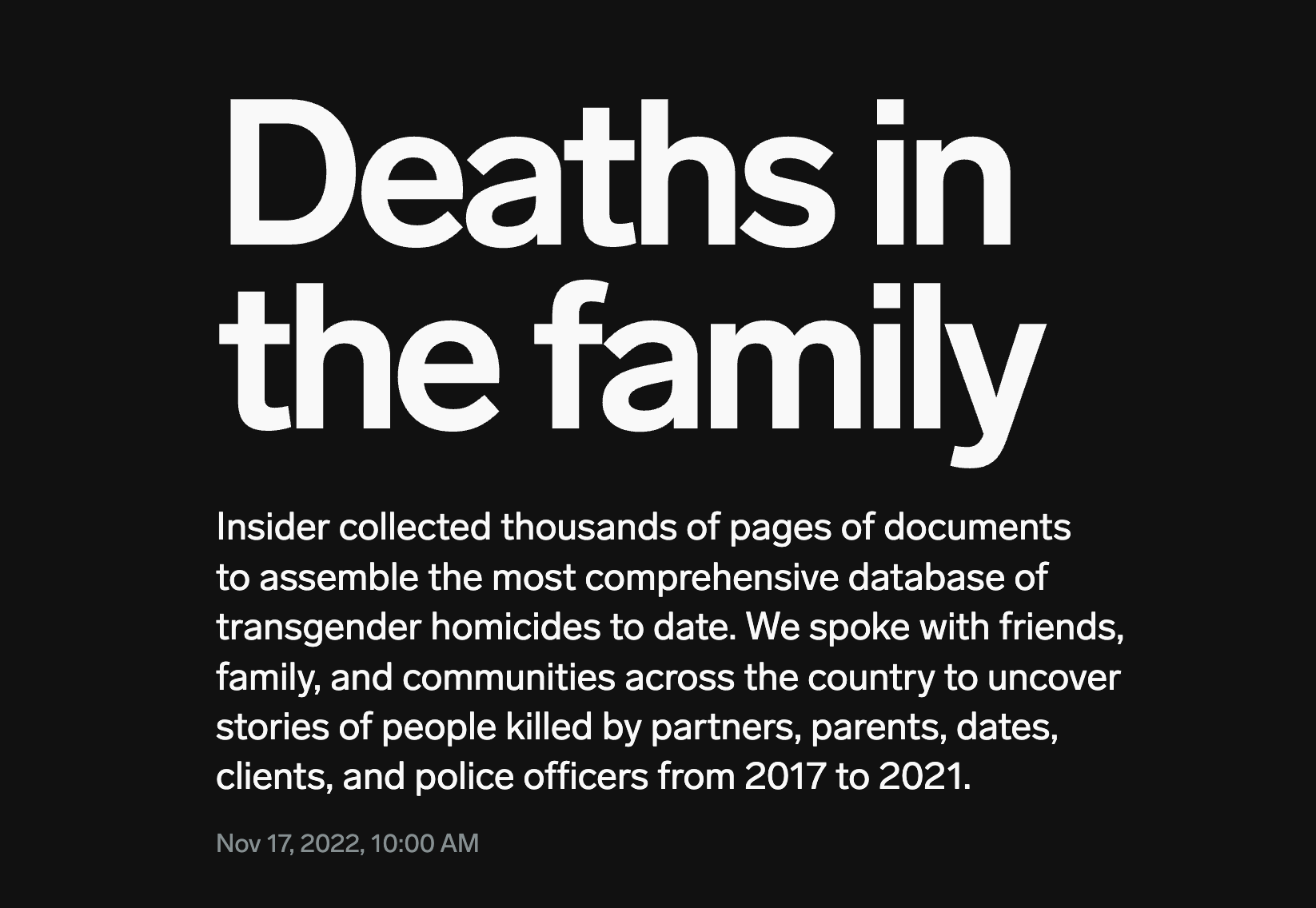 Deaths in the family