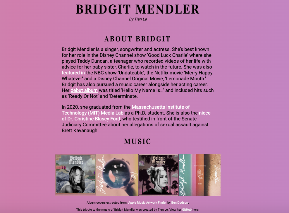 Bridgit Mendler Music Sampler